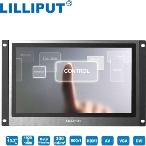 13.3 inch LED Displays Lilliput TK1330-NP/C/T Full HD Industrial Capacitive Touch Monitor with HDMI, VGA, DVI & A/V inputs