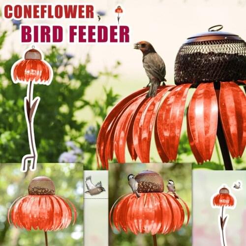 2021 New Garden Bird Feeder Petals Shape Sensation Coneflower Bird Feeder Wild Bird Feeder Gazebo Convenient Hummingbird Feeder