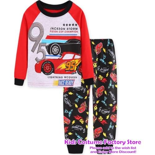 2021 Baby Boys Pajamas Kids Suit for Autumn Winter Pixar Cars Lightning McQueen Chikdren Nightwear sleepwear Home baby sets
