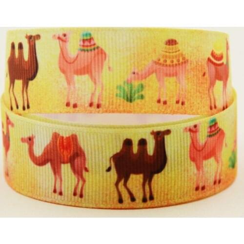 22mm 25mm 38mm 75mm Camels cartoon printed Grosgrain Ribbon party decoration 10 Yards X-04402
