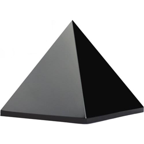 40MM Fengshui Pyrmaid Paperweight Natural Rock Black Obsidian Quartz Crystal Pyramid Home Decoration