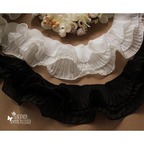 5 yards / lot) DIY- lace accessories 7-8 cm three black and white lace organist [Measurement: Straighten amount]