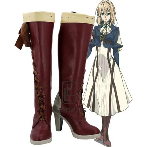 Anime Violet Evergarden Cosplay Party Shoes Women Boots Customized Size