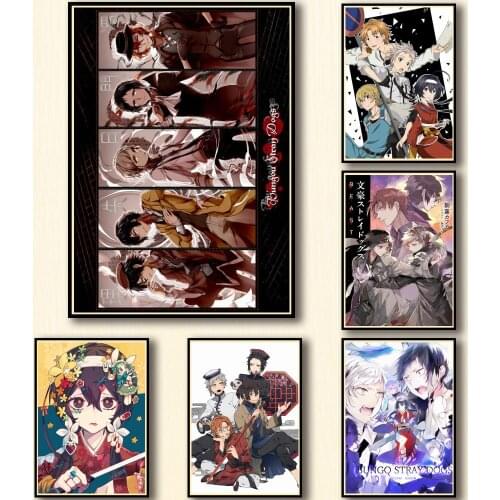 WTQ Anime Posters Bungo Stray Dogs Canvas Painting Wall Decor Retro Poster Wall Art Picture Room Decor Home Decor