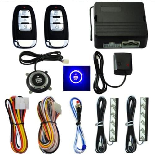 Car Switch Keyless Entry Engine Start Alarm System with Vibration Sensor Push Button Remote Starter Stop Auto Anti-theft System