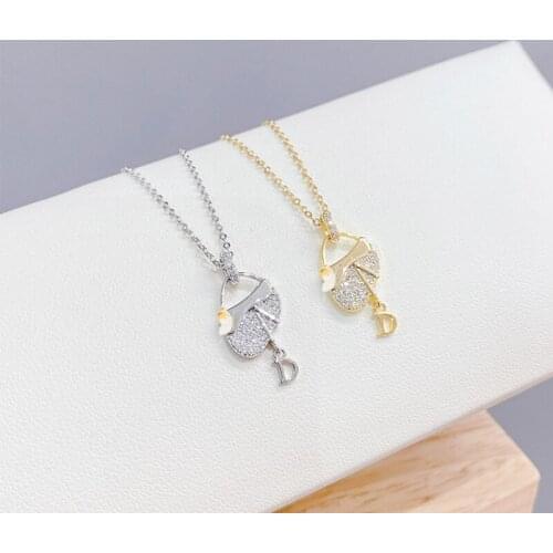 BOTU 2021 New Fashion Bag Pendant Necklace Handbag Womens Micro-Inlaid Diamond Creative Student Gift for Women