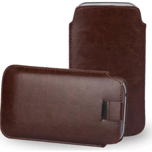 Univeral Pull & Push Tab Case For Samsung Galaxy S20 S21 Plus A51 A71 Note 8 9 10 20 Plus PU Leather Cover Pounch