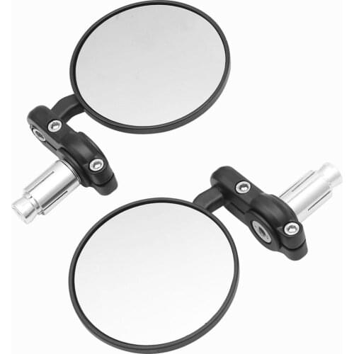 Motorcycle Black 7/8" Round Bar End Rear Mirrors Moto Motorcycle Motorbike Scooters Rearview Mirror Side View Mirrors Cafe Racer
