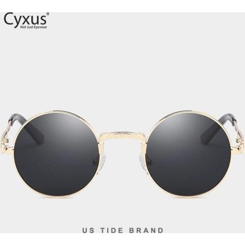 Cyxus Polarized Sunglasses Women/Men Luxury Spring HInge Metal Round Vintage Classic UV400 Eyewear 1940