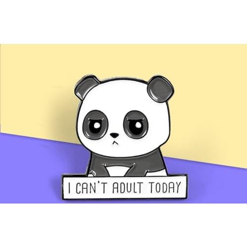 Cartoon Animal Panda Enamel Brooch Pin Badge Brooch Denim Clothes Backpack Animal Jewelry Gift For Kids Bijoux Broche