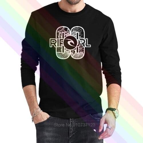 Rip Curl Surfing White Logo Classic Black T-Shirt 2021 Newest Summer Mens Long Sleeve Popular Tees Shirt Tops Novel Unisex