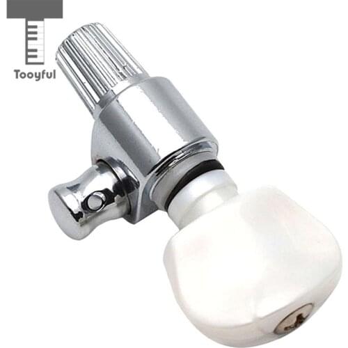 Chrome Banjo 5th Geared Tuning Peg Tuner Machine Head with White Pearl Button for Banjo Parts