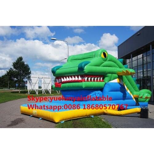 China Guangzhou) manufacturers selling inflatable slides,Inflatable castle Crocodile head slide KY-683