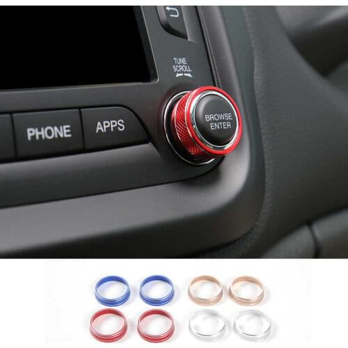 MOPAI Aluminium Alloy Car Interior Center CD Switch Button Knob Decoration Cover Ring Stickers For Compass 2017 Up Car Styling