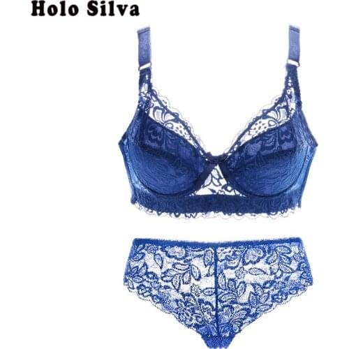 Sexy Bra Set Lace Transparent Push Up Bra+pant Women Lingerie Bralette Seamless Thong Panties Push Up Bra Lingerie Set Underwear