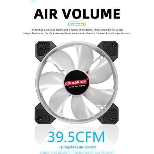 COOLMOON Yuhuan 140mm Cooling Fan Mute RGB 6Pin Desktop Computer Cooler Colorful CPU Fan Radiator Computer Accessories