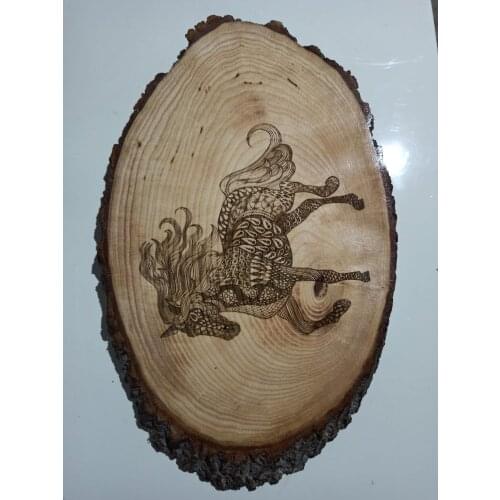 Natural Tree Laser On Burning Mandala Horse Pattern
