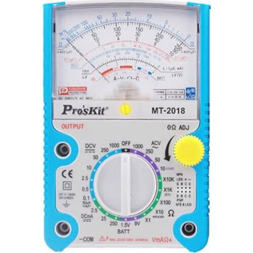 MT-2018 Analog Multimeter Protective Function Analog Multimeter Safety Standard Professional Ohm Test Meter DC AC VoltageTester