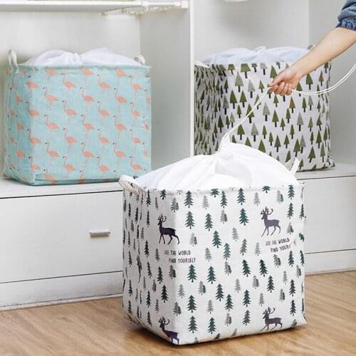 Non-woven family space-saving storage bag organize wardrobe partition storage box quilt clothes packing storage bag