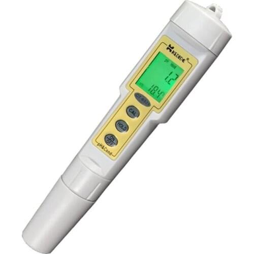 Digital Pen Type Waterproof PH & Conductivity Meter Pocket Portable PH & Cond Meter Range 0~14.0pH 0~199.9uS/cm Water Analyzer