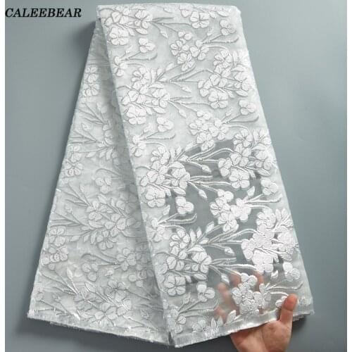 Latest High Quality African Nigerian Tulle Lace Fabric Embroidery Guipure Party Dress Brocade Jacquard French Lace Fabric S2285