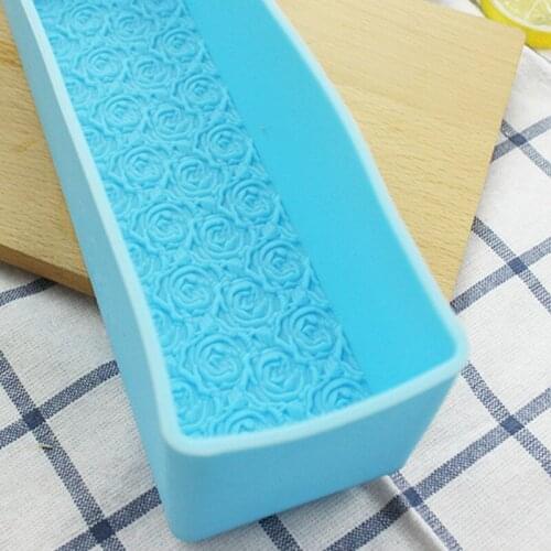 Rose Embossed Toast Silicone Rectangle Soap Mold Pan Loaf Cake Decoration Baking Bread Tool DIY Chocolate Ice Bakeware Oven Mold
