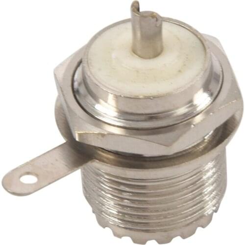 UHF Female SO239 Jack Bulkhead Solder Panel Mount RF Straight Connector,silver