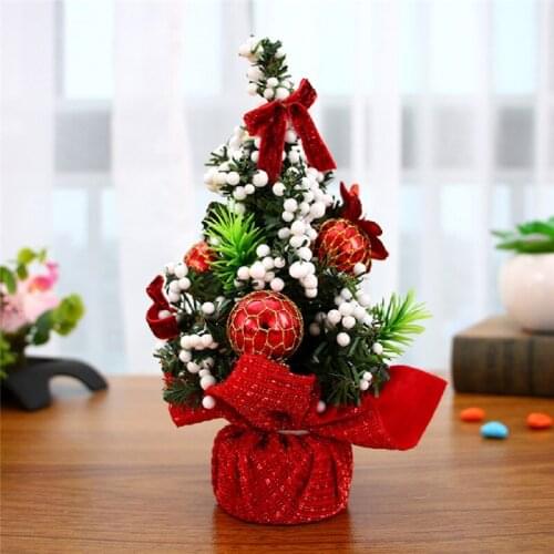 20cm Christmas Tree Decoration Ball Table Xmas Gift Holiday Party Wedding Decor Miniature Tree Ornament Home Table Desk Decor