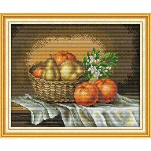 Everlasting Love Basketful Orange Incense Chinese Cross Stitch Kits Ecological Cotton Fabric DIY Christmas Decorations For Home