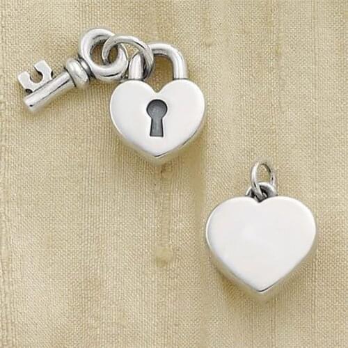 Visunion Lock Heart Key Pattern Accessory for DIY Jewelry Making High Quality 316L Stainless Steel Love Charms New Hot Sale