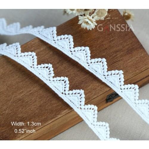 1yard Width:1.3cm Embroidered Lace Trim Ivory White for Embroidered Ribbon/Sewing Lace Decorative Crafts(SS-2282