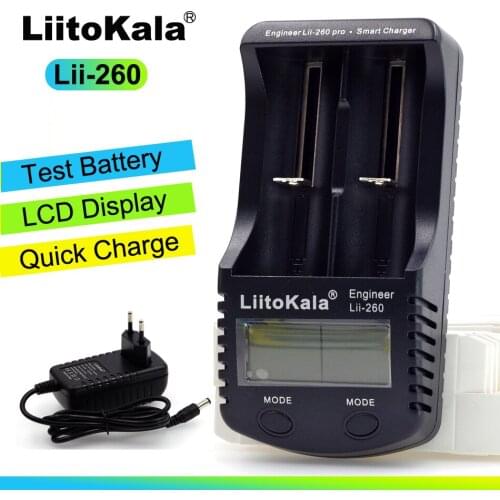 Liitokala Lii-260 LCD 18650/26650/14650/14500 Battery Charger, Detection Lithium Battery Capacity / Internal Resistance /Voltage