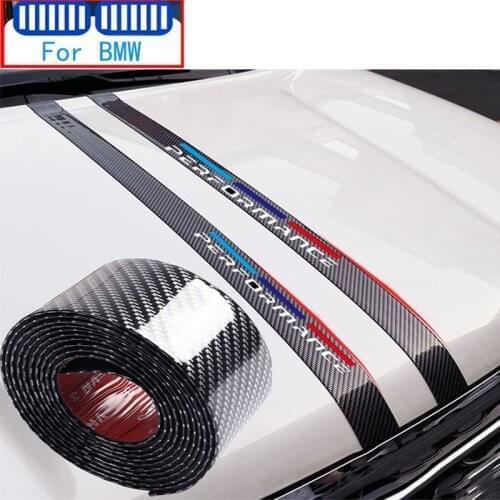 1.5M 7D Carbon Car Hood Vent M Strip Sticker For Bmw E90 E39 E46 E91 F30 G20 E60 F11 F10 F07 G30 E53 Series 1 2 4 6 3 5 7 Power