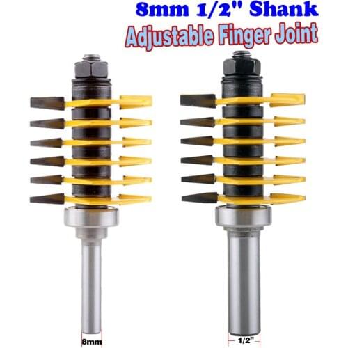 1PC 8mm 1/2" Shank Brand new high quality Adjustable Finger Joint Router Bit ndustrial grade Use in router table only