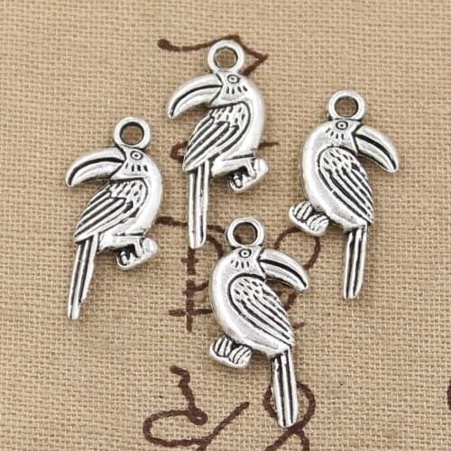 10pcs Charms Parrot Bird 25x13mm Antique Making Pendant fit,Vintage Tibetan Silver color,DIY Handmade Jewelry