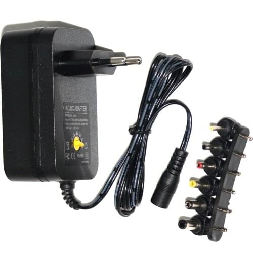 100-240V TO 3V,4.5V,5V,6V,7.5V,9V,12V 30W Universal Adjustable AC/DC Charger Adapter Switching Power Supply +5V USB Port
