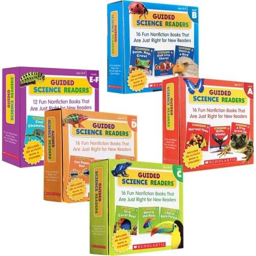 5 Box/set English Scholastic Guided Science Readers ACDEF Let Students Children Book Baby Learn English Language Books for Kids