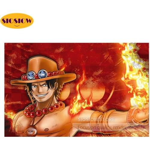 5D DIY Anime Diamond Painting One Piece Ace Figure Kit Crystal Full Drill Square 3D Daimond Mosaic Cross-stitch Embroidery Gifts