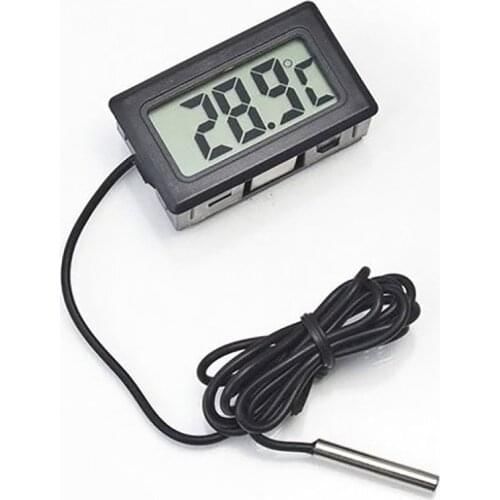 Car Thermometer Car Ornaments LCD Display Digital Clock Car-Styling Temperature Gauge Meter For Fish Tank Refrigerator