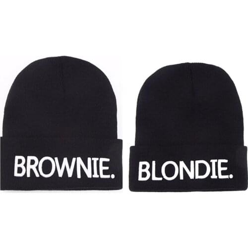 BLONDIE BROWNIE High quality Hot Sale Beanies girlfriend Women Gifts For Her Knitted hat Skullies Bonnet Winter Hats Brand 2016