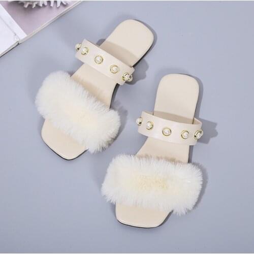 Black and White Fashion Summer 2021 Womens Shoe Buckle. Pearl Casual Comfortable Sandal Womens Leather Plus Size Shoe