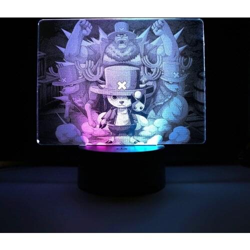 Pirate Figure Colorful Two Tone Lamp Choba for Kid Bedroom Decor Birthday Gift Manga Choba Two Tone LED Acrylic Light Anime