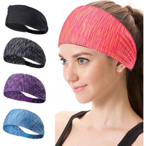 Elastic Striped Headbands for Women Girls Sport Running Yoga Head Band Cotton Wide Hair Band Turban Head Warp Hair Accessories