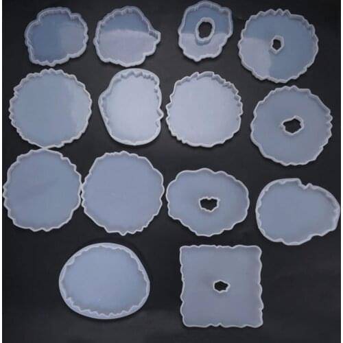 DIY Glass Coaster Resin Epoxy Mold Tea Coaster Resin Molds Silicone Wine Glass Coasters Epoxy Mould For Family Gathering Party