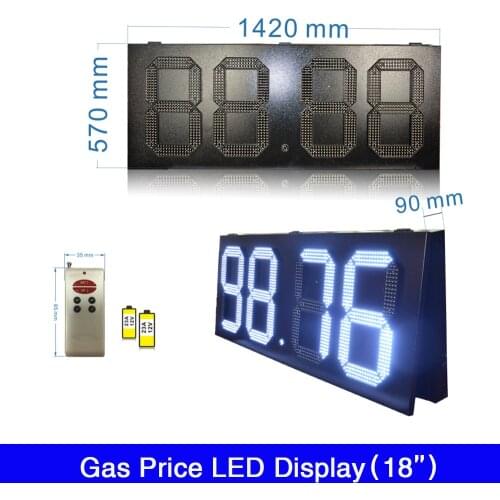 Custom made 18''inch LED Gas Station Sign PCB LED Oil Price Display Screen Red / Green / Yellow / White / Color