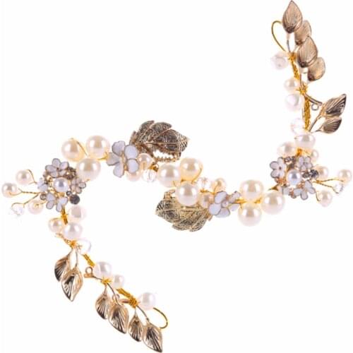 JAVRICK 13cm Bride Comb Headwear Crytal Pearl Headband Wedding Bridal Accessories Ornaments