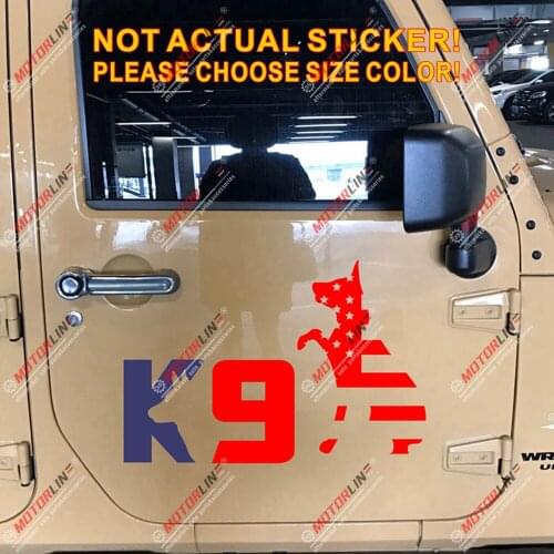 K9 K-9 Unit Police Dog American USA Flag Decal Sticker German Shepherd Car Vinyl