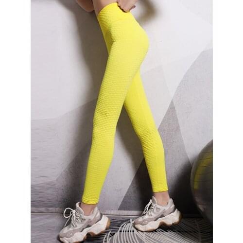 Woman Clothes Blue Yellow Black Green Red Sexy Girl Leggings Peach Hip Fitness Exercise Yoga High Waist Sports Pants Female Clo