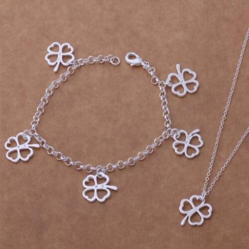 AS177 Hot Silver Plated Jewellrey Sets, Lovely Free Shipping Jewelry Sets Bracelet 024 + Necklace 683 /dpramgya Bjlakasa