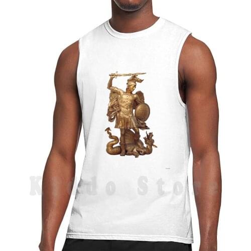 St. Michael The Archangel Patron Saint Of tank tops vest sleeveless Statue Archangel Michael Slaying Satan Dragon Quis